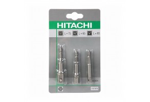 Адаптор за вложка комплект 3 бр. 1/4", 3/8", 1/2" шестостен - квадрат, 50 мм, HiKOKI - Hitachi