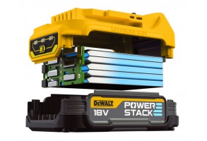 Акумулаторна батерия Li-Ion със зарядно у-во 18 V, 1.7 Ah, 2 бр., DeWALT DCB1102E2