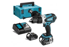 Бормашина винтоверт акумулаторна ударна 18 V, 3 Ah, 91 Nm, Makita DHP458RFJ
