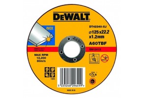 Диск за рязане на неръждаема стомана 125х22.2х1.2 мм, A60TBF, DeWALT High Performance Osa
