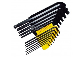 Ключ Г-образен шестостен комплект инчови 1/4-3/8 ", 12 бр., Stanley
