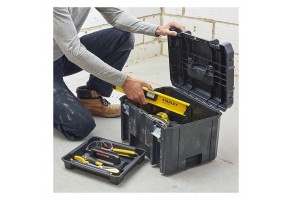 Куфар за инструменти пластмасов 440х332х302 мм, черен, Stanley PRO-STACK