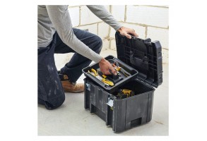 Куфар за инструменти пластмасов 440х332х302 мм, черен, Stanley PRO-STACK