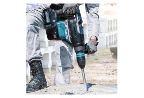 Перфоратор акумулаторен с 2 батерии и зарядно, SDS-max, 40 V, 4 Ah, 8 J, 1450-2900 уд./мин, Makita HR005GM202