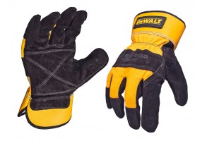 Ръкавици докерски от телешки велур и плат размер 10, DeWALT Leather Rigger