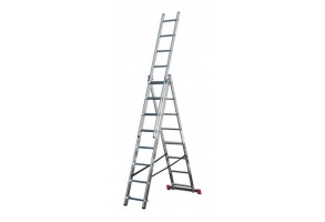 Трираменна алуминиева стълба със стълбищна функция - 3 x 8 CORDA 033383 KRAUSE