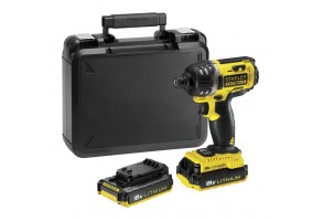 Винтоверт акумулаторен ударен 18 V, 2 Ah, 180 Nm,  Stanley FMC645D2