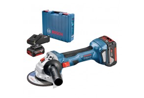 Ъглошлайф акумулаторен 18 V, 4 Ah, 125 мм, Bosch GWS 180-LI