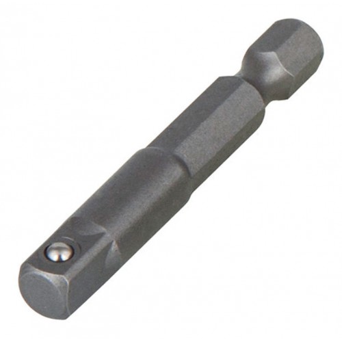 Адаптор за вложка шестостен - квадрат, 1/4" - 1/4", 50 мм, Wolfcraft