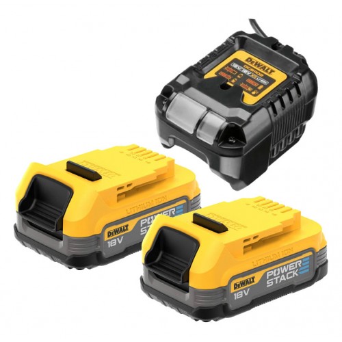 Акумулаторна батерия Li-Ion със зарядно у-во 18 V, 1.7 Ah, 2 бр., DeWALT DCB1102E2