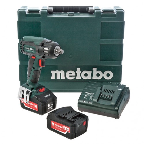 Гайковерт акумулаторен ударен безчетков 18 V, 5.2 Ah, 400 Nm, 1/2", Metabo SSW 18 LTX 200