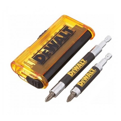 Комплект накрайници с 2 броя магнитни адаптора, 14 части, DeWALT DT71502