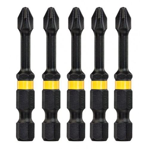 Накрайник PZ Pozidriv кръстат 5 бр., PZ 2, 1/4", 50 мм, DeWALT DT7391T