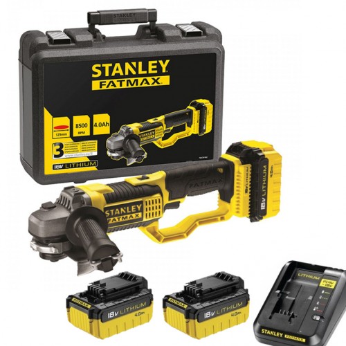 Ъглошлайф акумулаторен  18.0 V, 4 Ah, 125 мм, Stanley FMC761M2